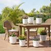 Terra Flower Pot on Legs Recycled White H21X19.3