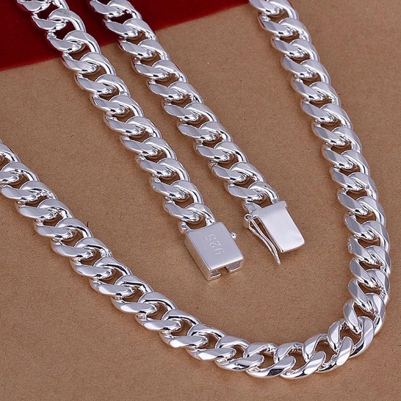 925 Sterling Silver 10MM 20/22/24inches Exquisite Noble Gorgeous Charm Fashion for Men Women Chain Wedding Necklace Jewelry