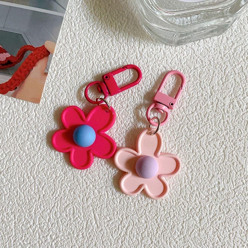 Брелок в виде цветка из мультфильма, брелок из смолы, забавный брелок для сумки, подвеска для автомобильного ключа