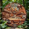 Винтажная металлическая жестяная табличка Route 66 Рустикальный настенный декор для кафе, бара, дома, сада