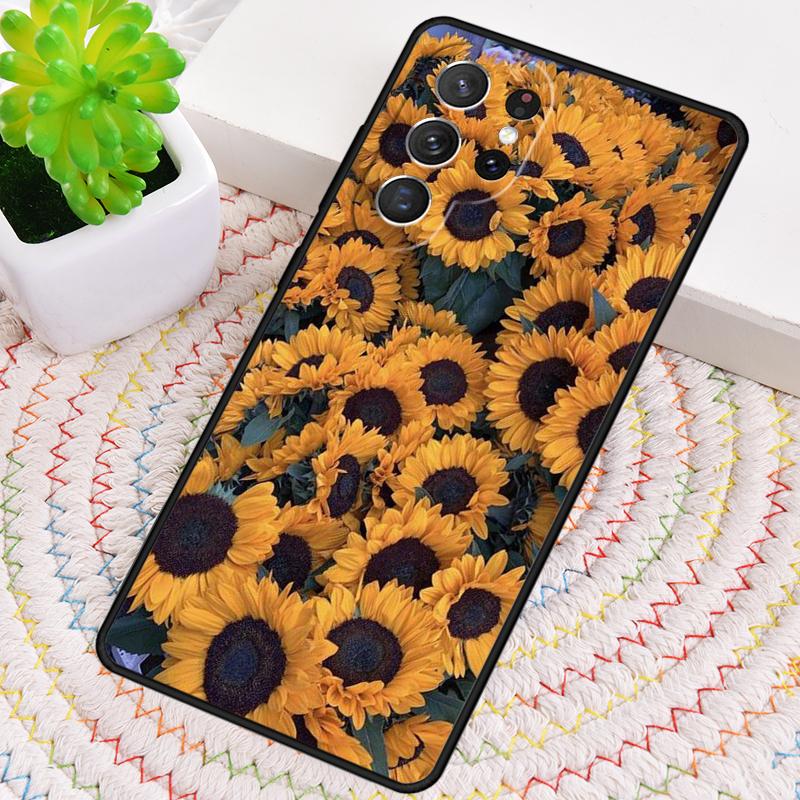 Летний чехол для телефона из ТПУ с подсолнухом для Samsung Galaxy note 10 pro S26 S25 S24 S23 S22 Ultra Plus S21 FE S20 Ударопрочный чехол