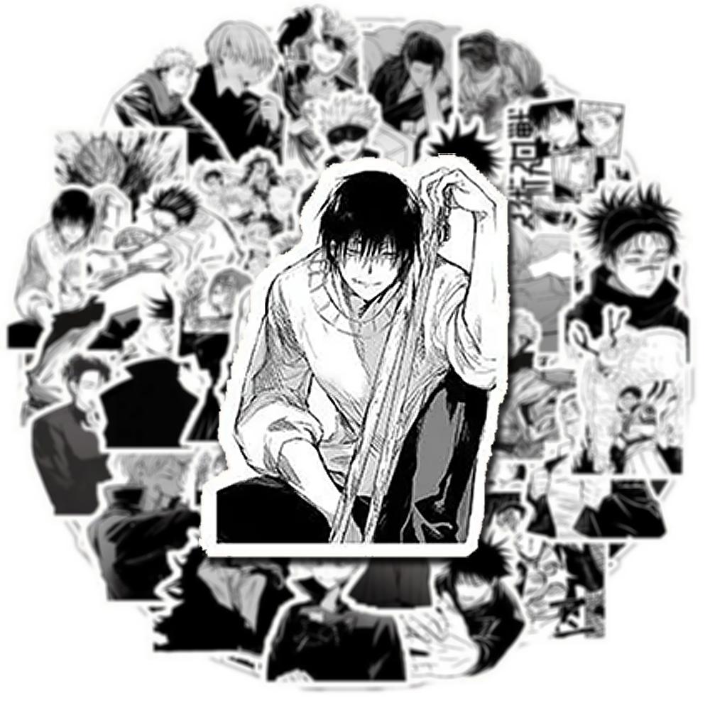 10/30/50/100 шт. Классические аниме-наклейки Jujutsu Kaisen Крутые черно-белые декали DIY Наклейка для чемодана, ноутбука, телефона Мультяшная наклейка манги