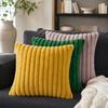 Imitation Rabbit Fur Pillowcase, Soft Plush Vertical Strip Design Throw Pillow Case, Decorative Cushion Cover for Sofa Bed Chair