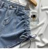 Модные универсальные джинсовые шорты на шнурке, женские летние, тонкие, с высокой талией, эластичные, тонкие, с широкими штанинами, супер короткие брюки