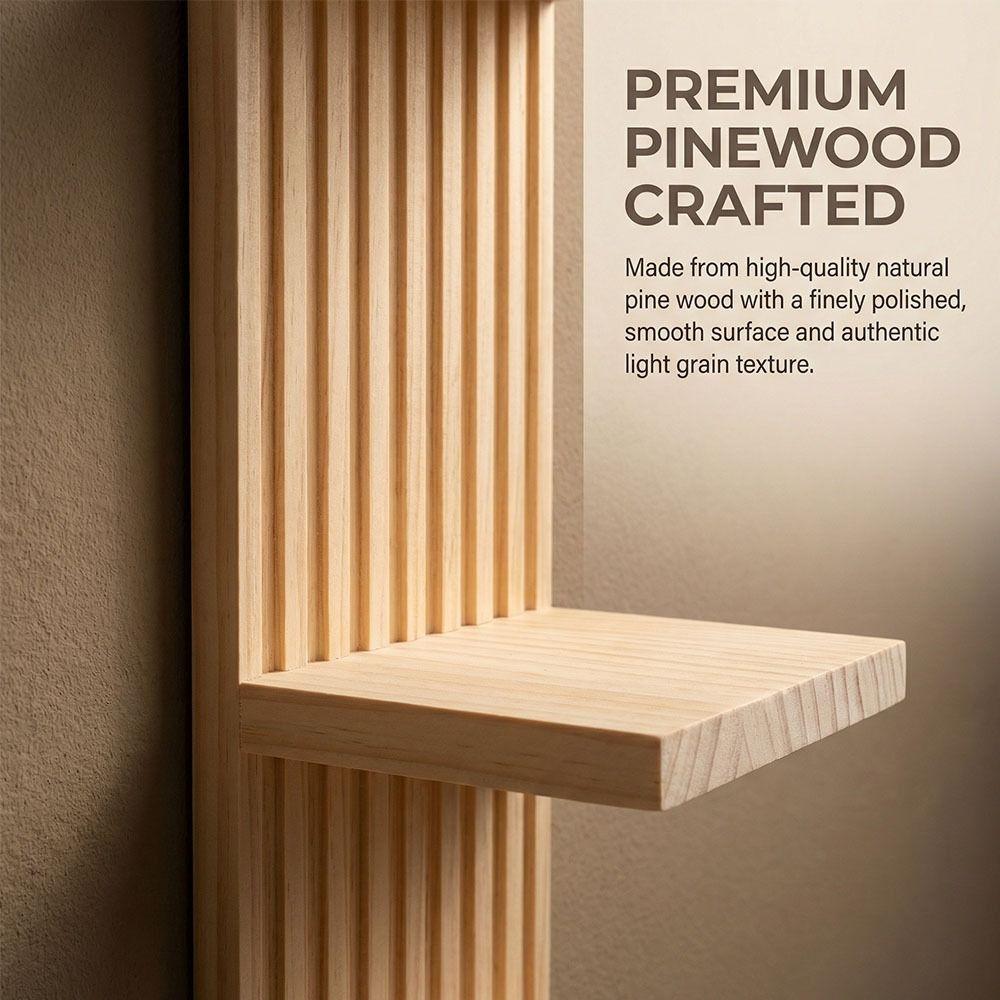 4-Tier Design Wooden Wall Shelves Minimalist Boho Style Rack Arched Floating Shelf  Home Decor