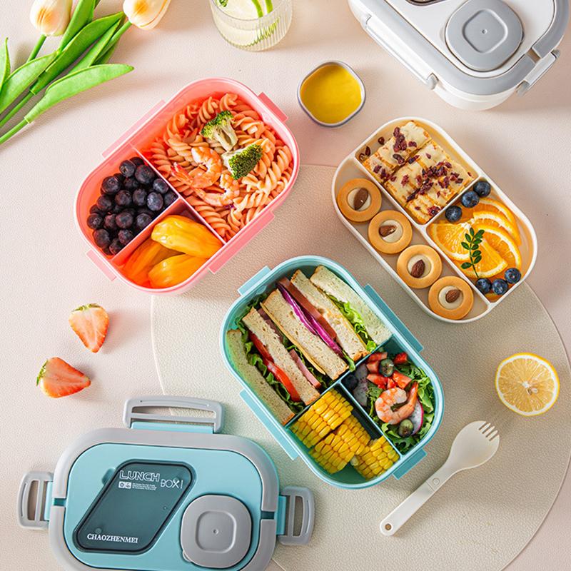 1200 мл двухслойный ланч-бокс с ручкой микроволновая печь Bento Box для школы офис еда герметичная свежая коробка контейнеры для хранения
