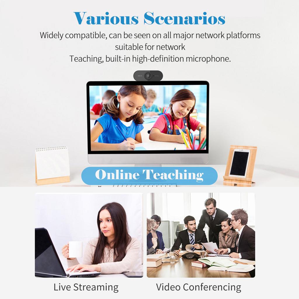 Веб-камера USB 1080P с микрофоном, настольная веб-камера для ноутбука для записи потокового видео в реальном времени