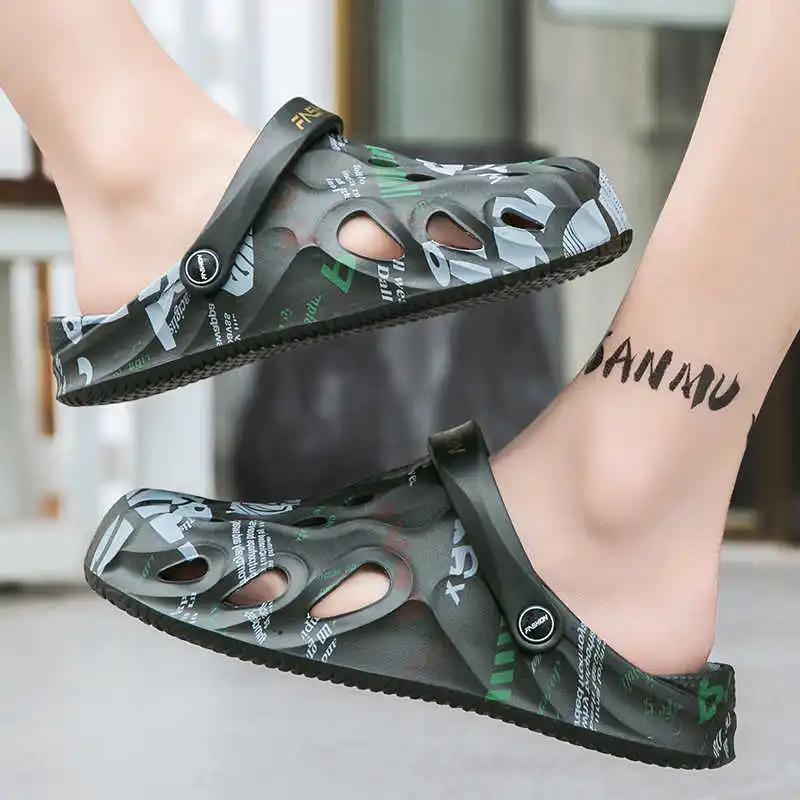 Мода Пляж Лежа Ванна Летняя Обувь Мужские Сандалии Уличная Обувь Мужские Летние Тапочки Кроссовки Спорт Атлетика Прогулочный Стиль