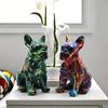 Kawaii Graffiti French Bulldog Statue Cartoon Colorful Dog Statue  Home