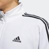 adidas Куртка мужская с вышитым логотипом в полоску и цветными блоками, воротником-стойкой, белая IA9448