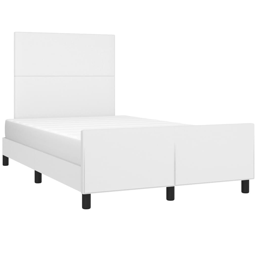 Bed Frame with Headboard White 120 x 200 cm Faux Leather