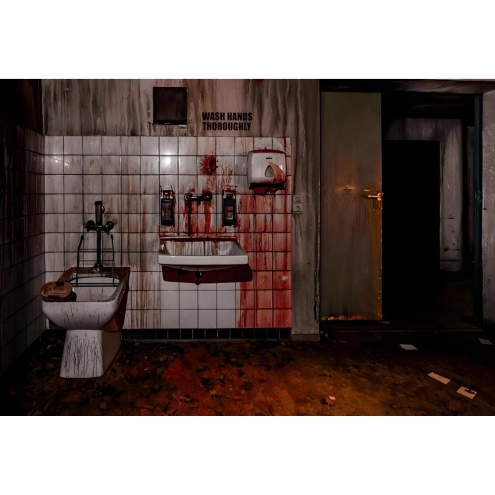 Horror Halloween Decorations Backgrounds for Photographs Abandoned Hospital Ruin Ghost Zombies Scene Backdrop Spooky Party Decor