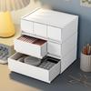 Stackable Desktop Storage Box for Cosmetics and Skincare Products with Bedside Drawers