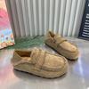Кудрявый мех ягненка Женские мокасины Натуральная кожа Меховые балетки Женские с ремешком и пряжкой из овчины Слипоны Лоферы Зимняя меховая обувь для женщин