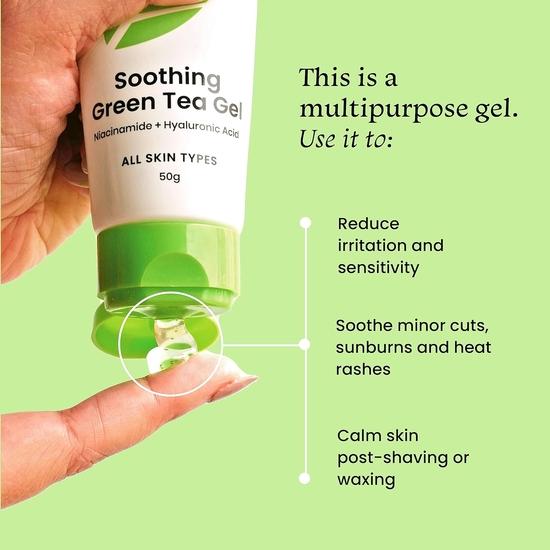 Увлажняющий гель Foxtale Green Tea Oil-Free для лица | Гиалуроновая кислота, ниацинамид | Легкий для жирной, склонной к акне кожи | Для мужчин и женщин - 50 г
