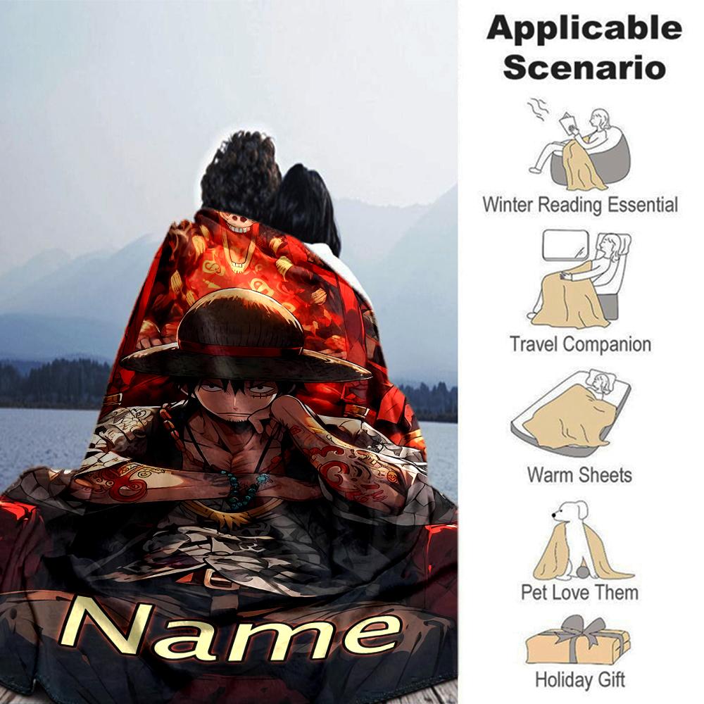 Customiz Name Personality One Piece Blanket Soft &Warm Sofa Office Bed Travel Lunch Break Blanket, Gift Suitable All Seasons