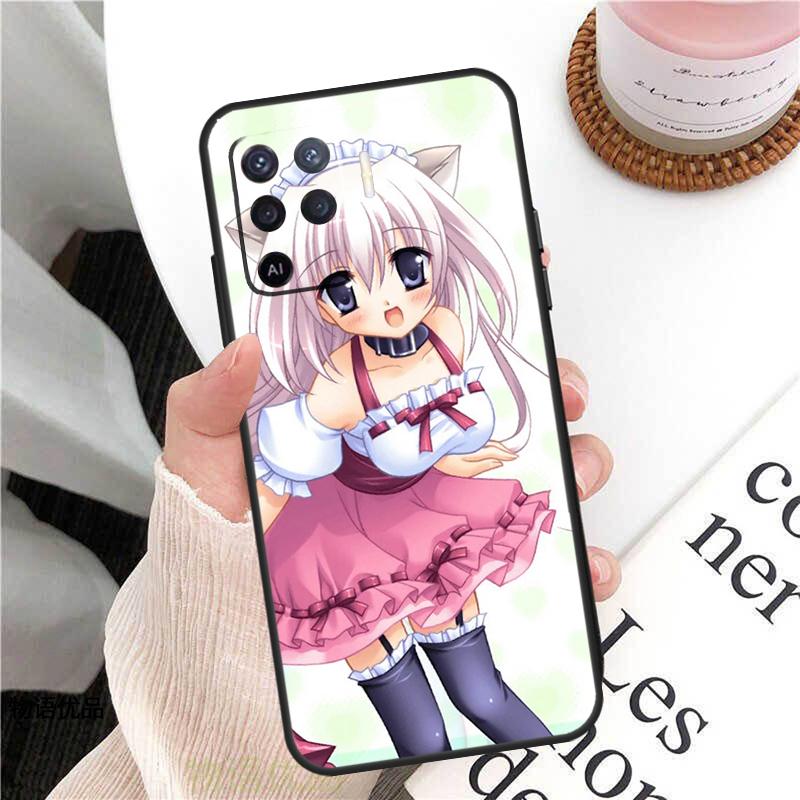 Чехол с аниме-девушкой-кошкой для Oppo A78 A54 A74 A94 A17 A57 A77 A76 A16 A96 A18 A60 A80 A40 A38 A58 A98 A15 A5 Pro