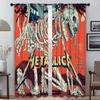 Blackout Curtains for Living Room M-MetallicaS Window Curtain for Room 2 Panel Partition Halloween Decoration Kitchen Elegant