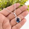 Oval Natural London Blue Topaz Mother Gift Wedding Pendant 925 Sterling Silver PP-6-7
