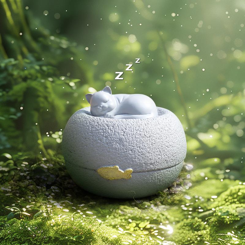 Pet Memorial Resin Urn for Cat and Dog Cremation Ash Storage