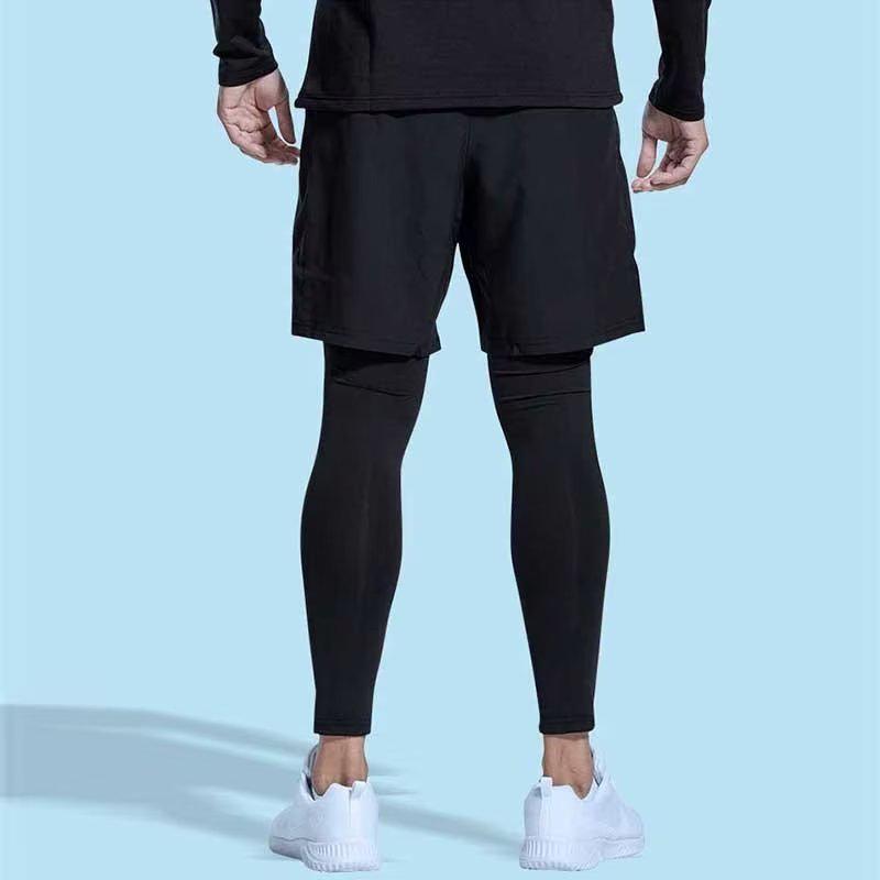 Men's Autumn/Winter Two-in-One Sports Leggings for Running, Training, and Basketball