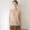 Cashmere Women's Round Neck Solid Color Loose Knit Sweater for Autumn/Winter