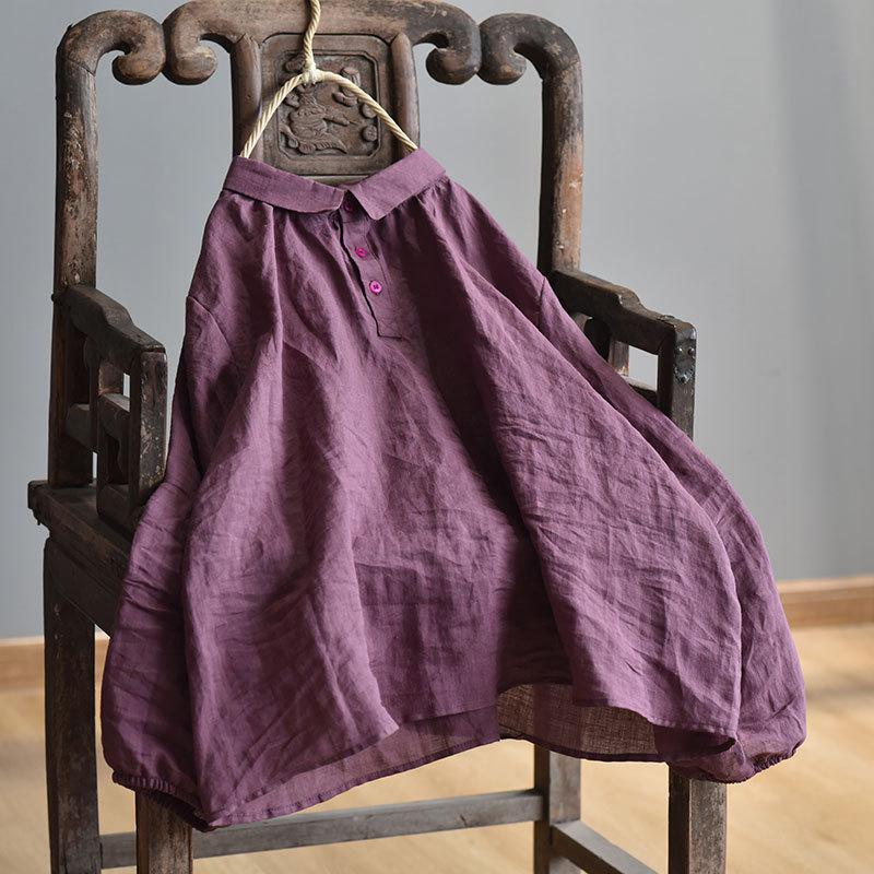 Johnature Женская одежда, винтажная блузка, весенняя рубашка с отложным воротником и пуговицами, свободные женские топы с длинными рукавами для отдыха