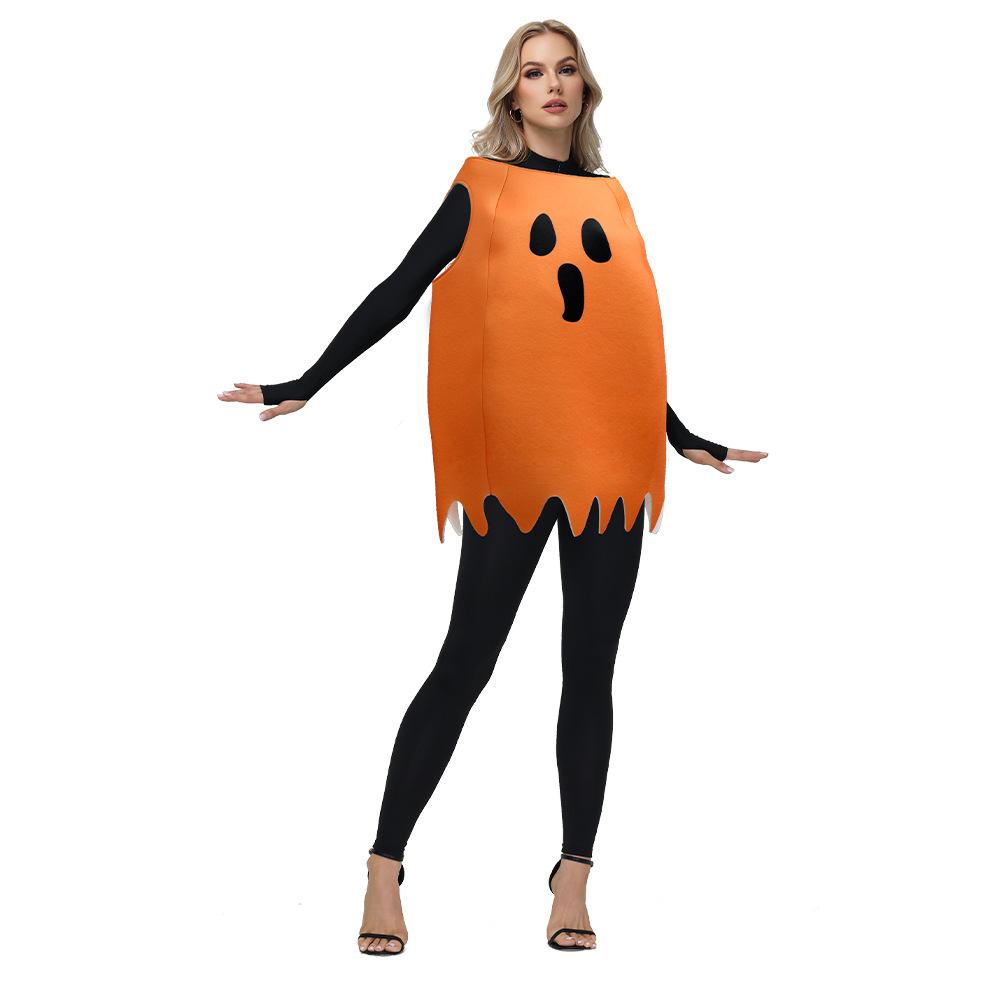 New Halloween Ghost Costume, Funny Print Cosplay Outfit, Stage Performance Dress, Unisex for Adults & Kids