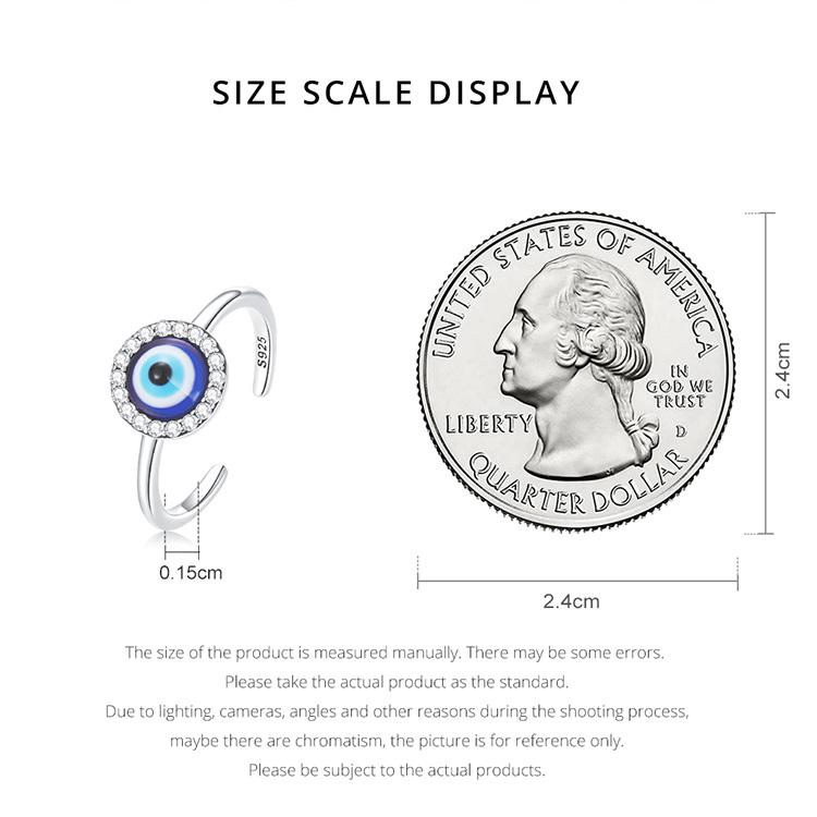 BAMOER Аутентичное серебро 925 пробы, смола, кулон «Глаз демона», пряжки для ушей и регулируемое кольцо для женщин, модный комплект ювелирных украшений