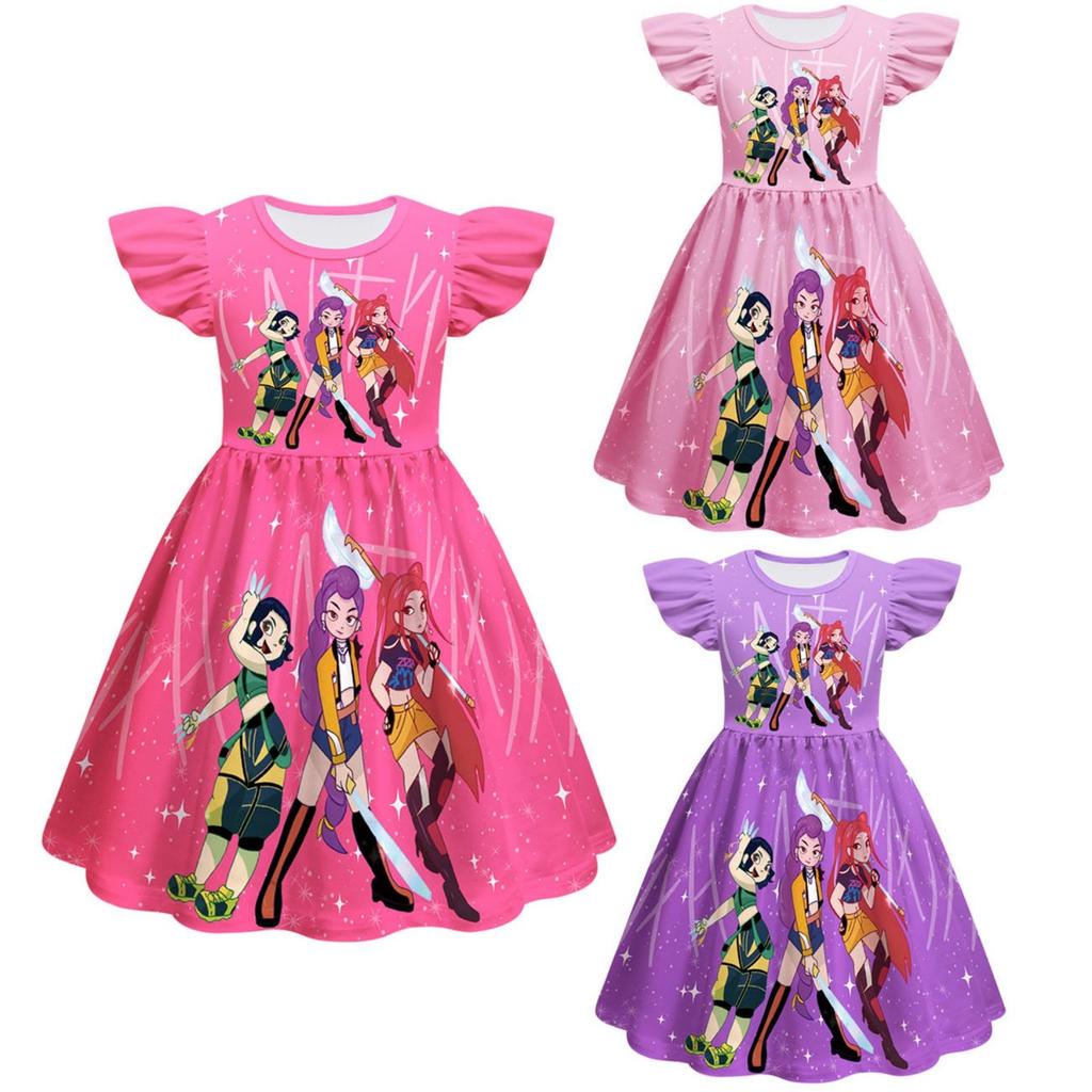 Girls Witch Girls Flying Sleeves Children's Dress Children's A-line Skirt
