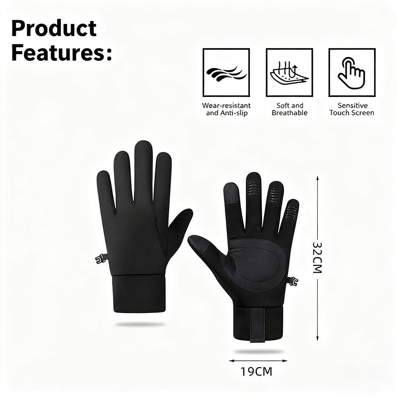 Winter Men's Warm Thick Full Finger Gloves Women Windproof Velvet Lined Anti Slip Glove Fishing Outdoor Sports Motorcycle Riding