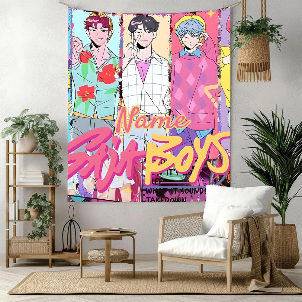 Saja Boys Custom Your Name Wall Decor Tapestry Art For Pet Memorial Birthdaywedding Party Backdrop Family Gift