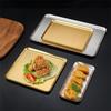 Silver Gold Stainless Steel Serving Plate Restaurant BBQ Skewers Sushi Tray Large Shallow Tray Food Storage Plates For Kitchen