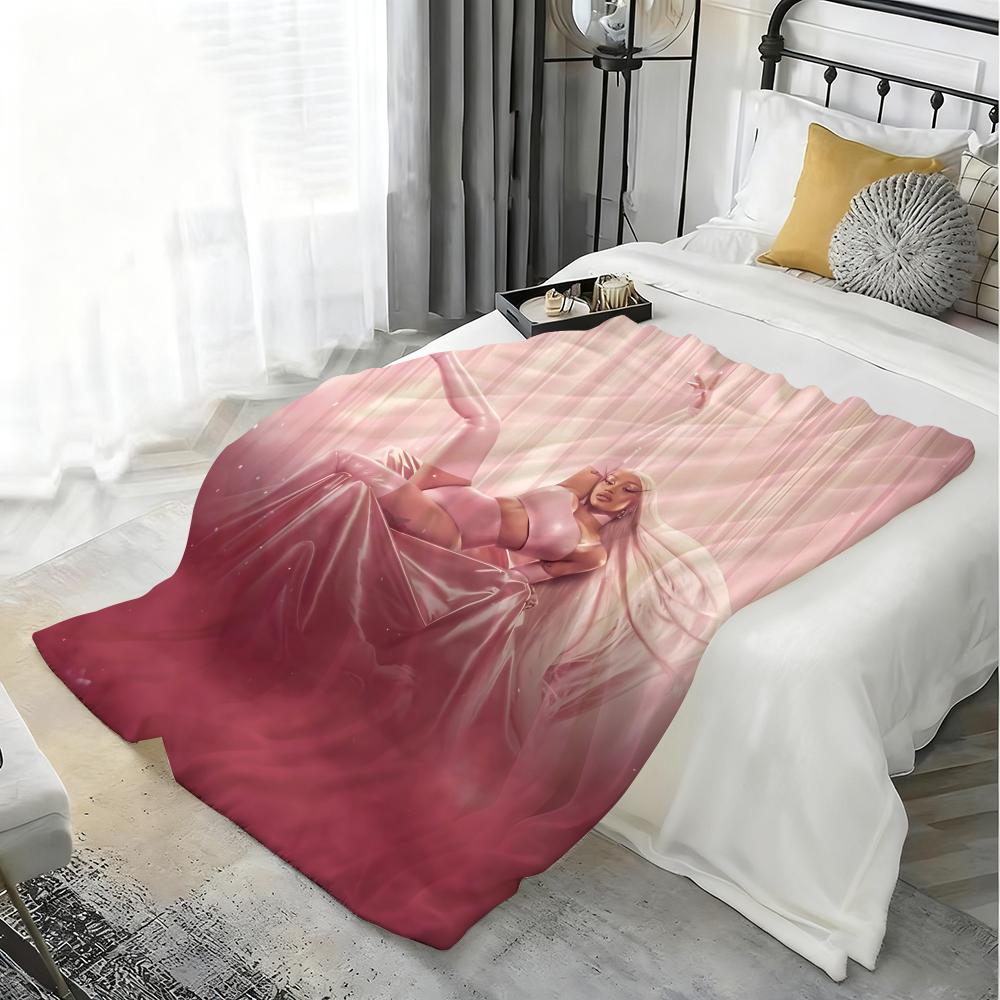 Singer Cardi B Throw Kid-Friendly Flannel Throw Blanket Soft Warm Anti-Static Washable All Season