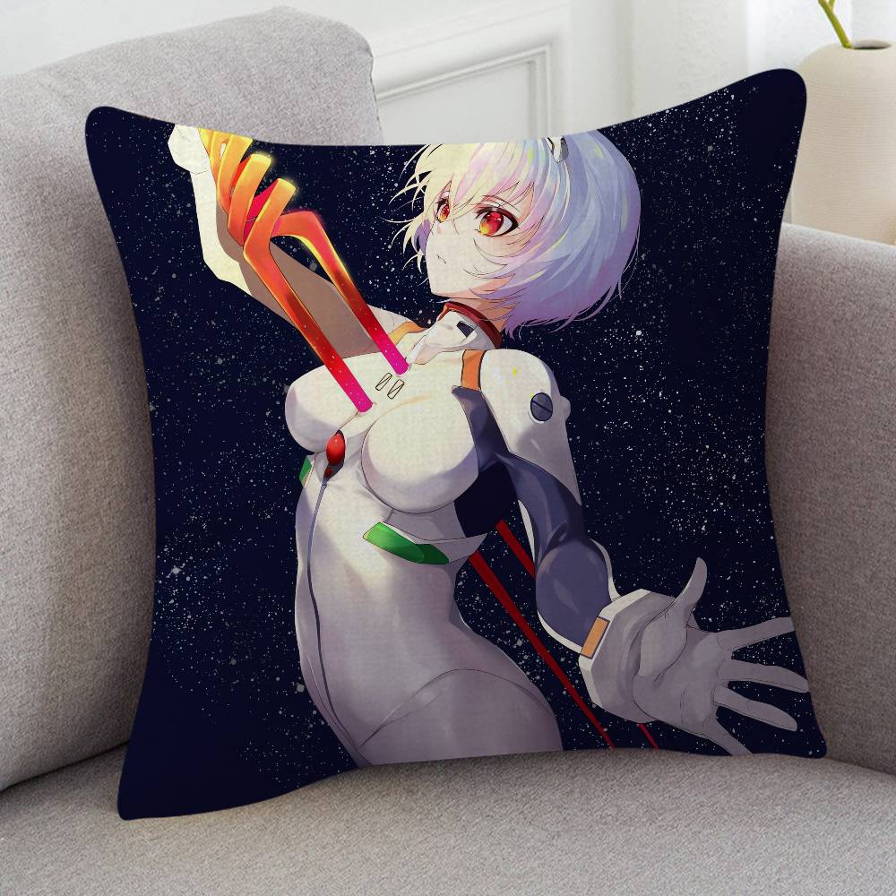 Anime Neon Genesis Evangelion Cute Cartoon L Game Cushion Cover Pillowcase Upholstery Sofa Throw Pillow Home Decor Pillowcas