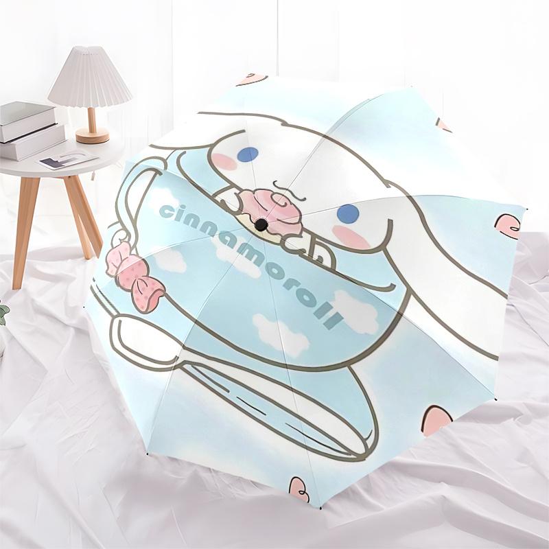 1 шт. Автоматический складной зонт Cinnamoroll, 8-реберный железный каркас, уличный зонт, идеальный подарок для фанатов, путешественников, для ежедневного использования
