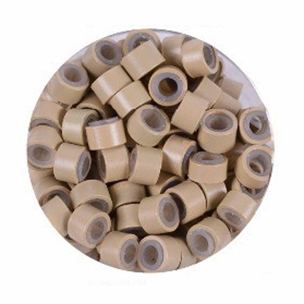 100 шт. колечки для волос микро-связующие звенья обжимные бусины кольца бусины микро-силиконовые кольца с подкладкой