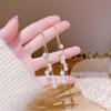 New Pearl Tassel Earrings for Women Irregular Long Hanging Earrings Korean Fashion Elegant Wedding Ear Jewelry