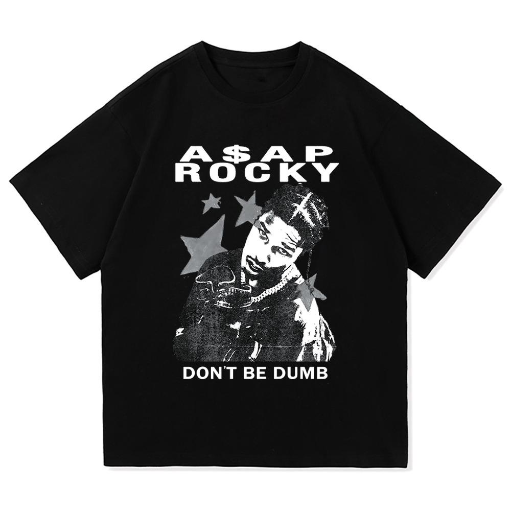 AAP ASAP Rocky Dont Be Dumb album graphics cotton mens shirt 2026 Summer shirts Womens Y2k Hip Hop Short Sleeve Top