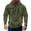 Men'S Hoodie Multi Pocket Hooded Long Sleeved Casual Sports Two-Piece Set