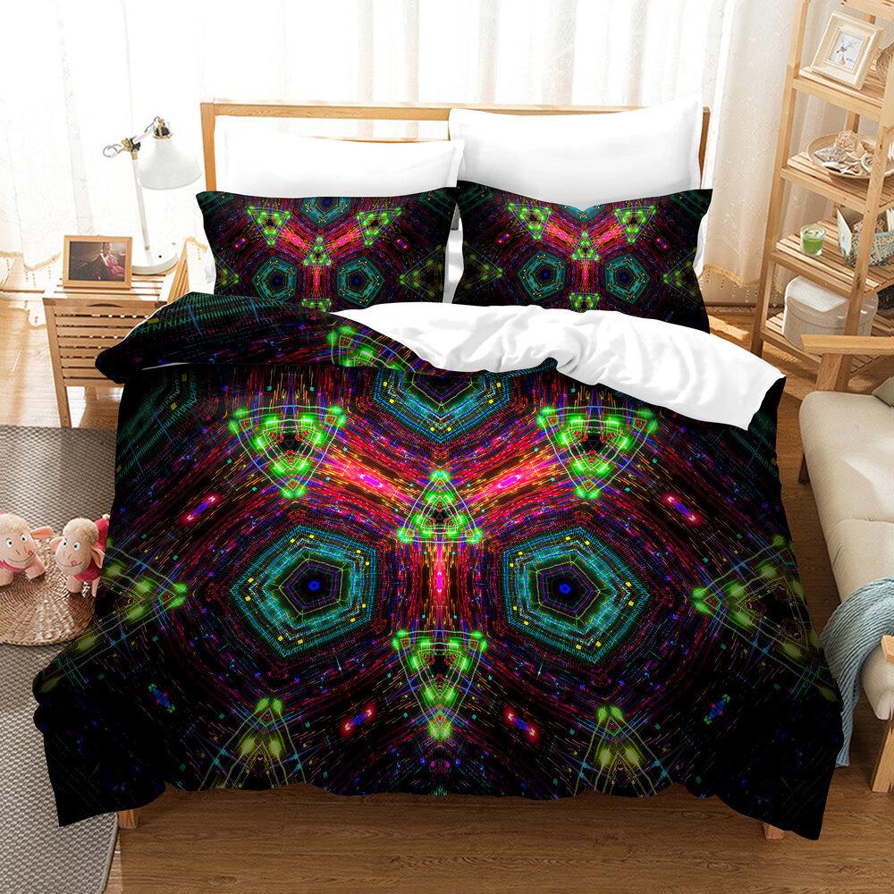 Art Visual Space 3D Digital Printing Three-Piece Quilt Cover Sheet Kit