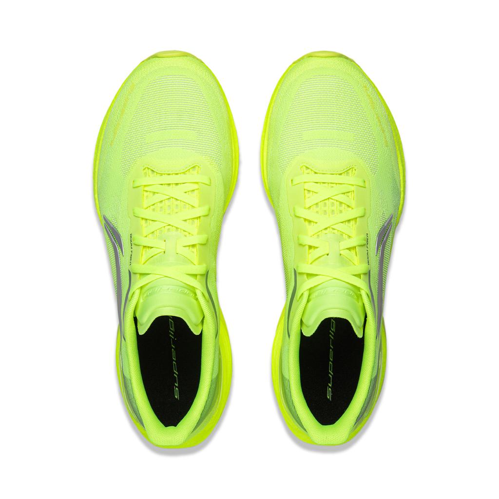 Li Ning Спортивные Удобные Амортизирующие Дышащие Низкие Повседневные Беговые Кроссовки Мужские кроссовки Флуоресцентно-Ярко-Зеленый ARBW017-5