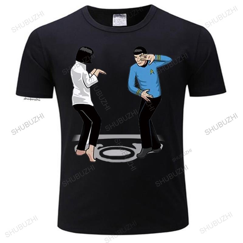 Male Black Tshirts Cotton Print Mens Summer Oneck Tees Mens Pulp Fiction Dance Short Sleeve Tshirts Euro Size