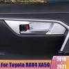 Наклейки-рамки на ручки дверей салона автомобиля из карбона для Toyota RAV4 2024 XA50 Аксессуары