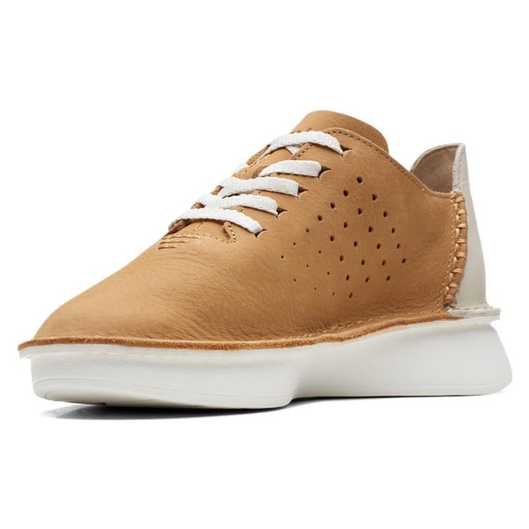 Clarks Кожаные Мягкие Удобные Дышащие Низкие Спортивные Повседневные Кроссовки Женские Хаки 261704214