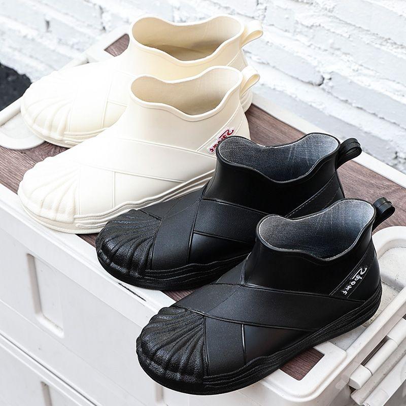 Fashion 2024 New Women's Fashion Outdoor Non-Slip Waterproof Rubber Boots Rain Boots Thick-Soled Rain Boots Women's Pull-On Rain Boots
