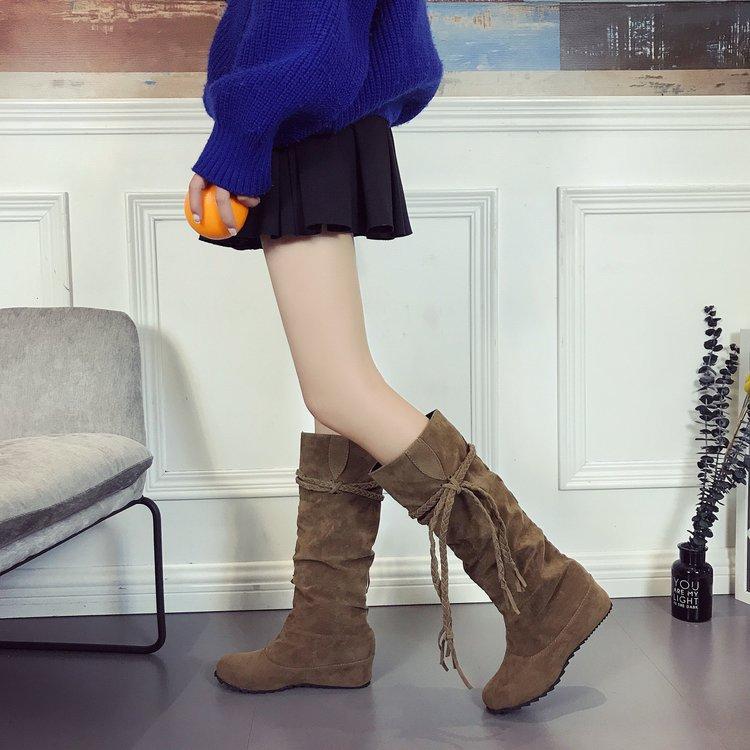 Zapatos Mujer женские весенне-зимние женские сапоги трендовые замшевые повседневные сапоги с кисточками женские сапоги длиной до колена женские сапоги Large43 Botas Mujer