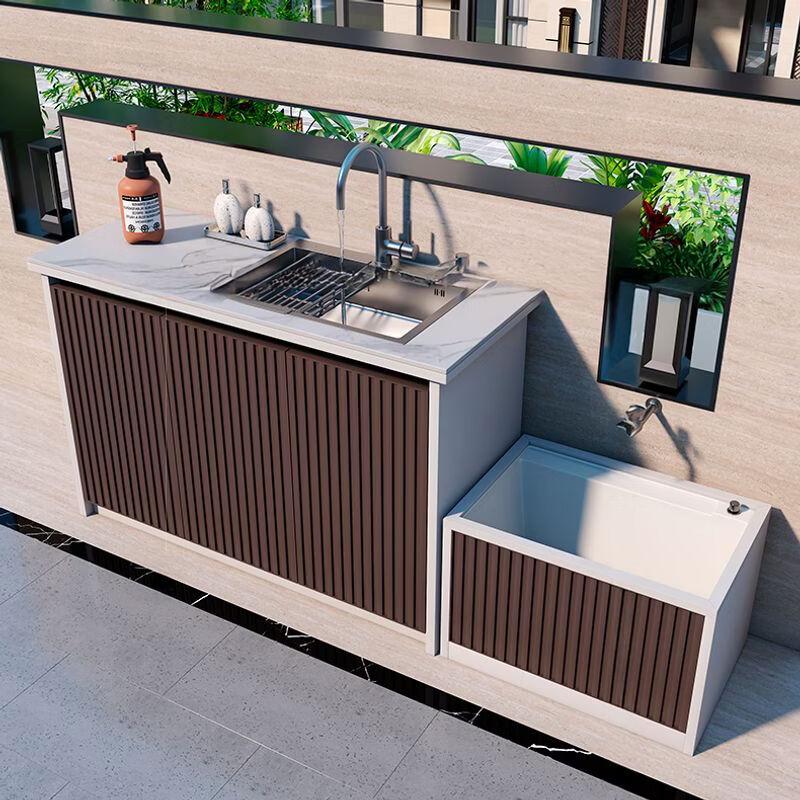 Комбинированная раковина и мойка для швабр из алюминиевого сплава для улицы