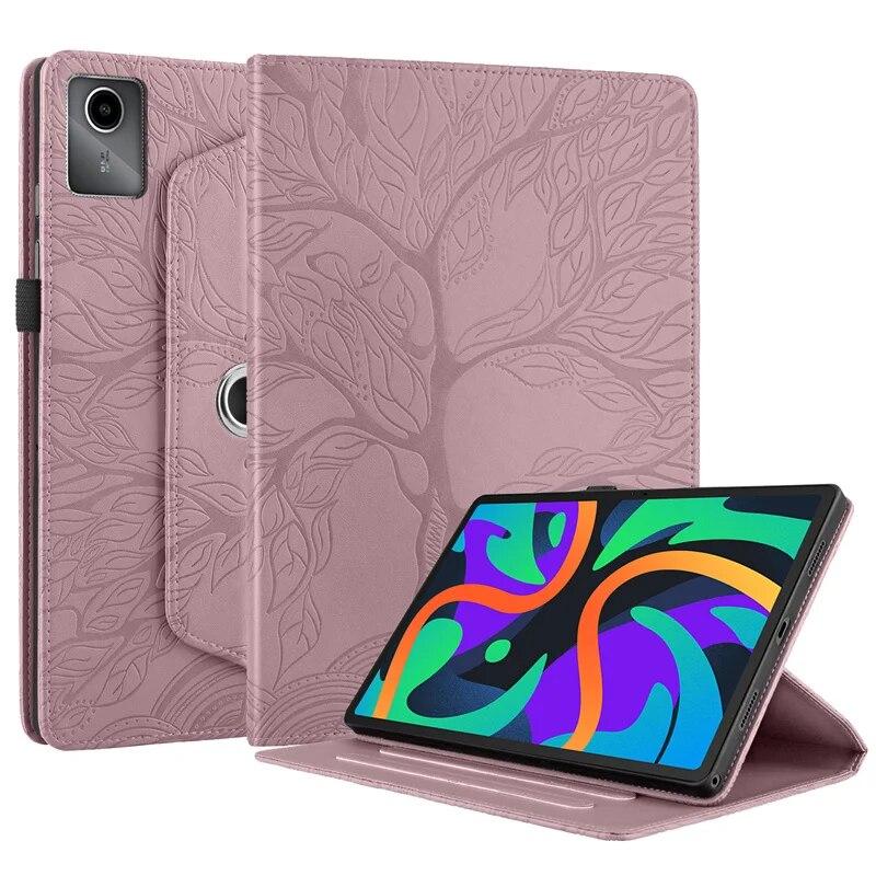 Вращающийся на 360 градусов чехол для Lenovo Tab M11, чехол 2024 с тиснением под дерево, чехол для XiaoxinPad 2024 Xiaoxin Pad 2024, 11 дюймов, чехол для планшета