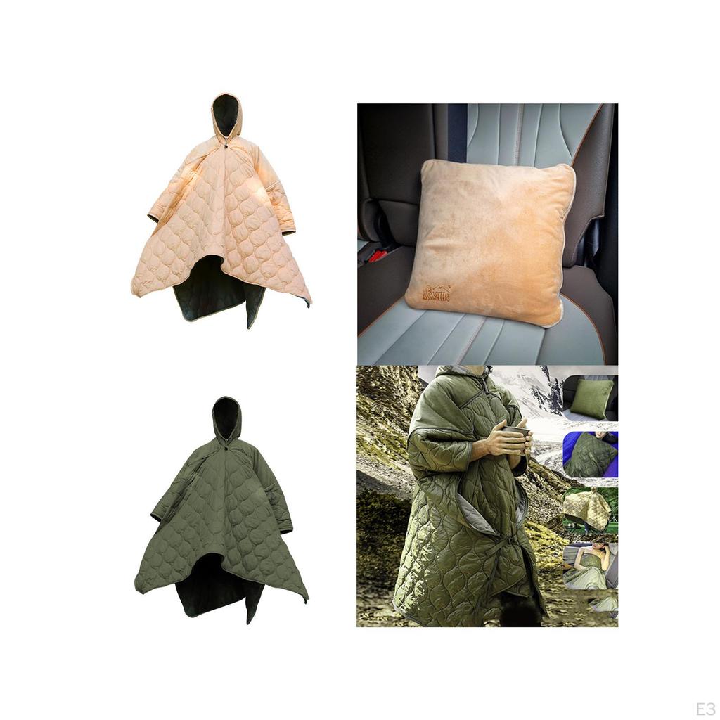 Спальный мешок для кемпинга, квадратная подушка, многофункциональное теплое одеяло, накидка для холодной погоды